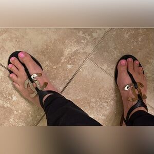 Chanel Large CC logo Thong Sandals Shoes~37